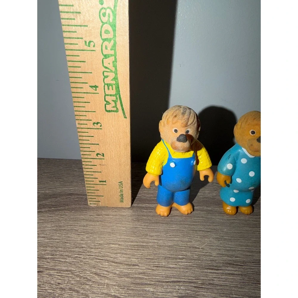 Vintage Berenstain Bears Brother and Sister Bear Flocked Figurines 3 Inch Lot